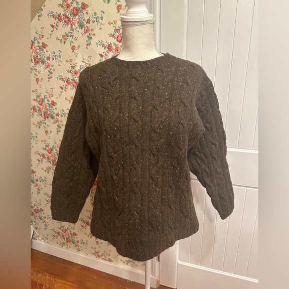 Orvis Sweaters - Orvis Dark Brown Cable Knit Women's Sweater
